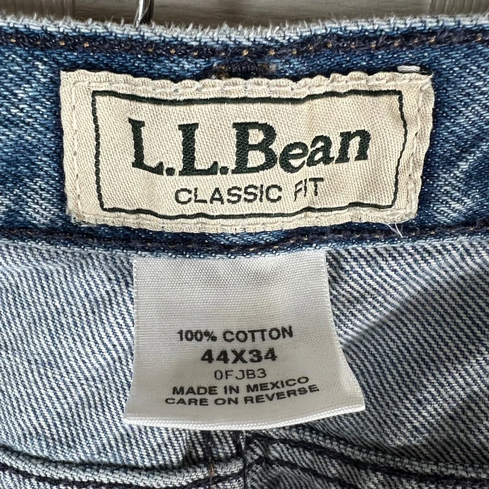 Vtg‎ LL Bean Classic Fit Jeans Mens 44x34 Blue Denim Straight Leg Casual Pants